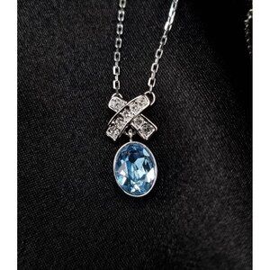 Swarovski Necklace With Blue Crystal Pendant